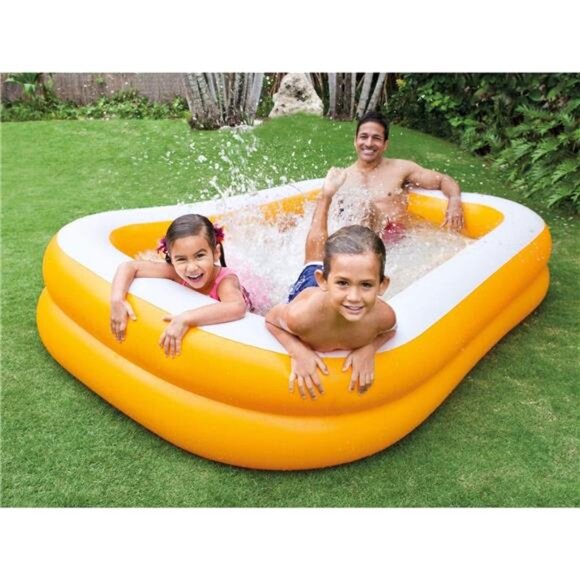 7.5ft x 4.8ft x 18in Mandarin Swim Center Inflatable Pool, Orange - Picture 4 of 5